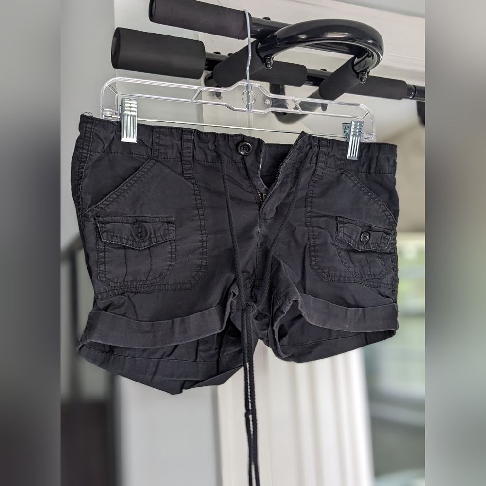 Black twill shorts